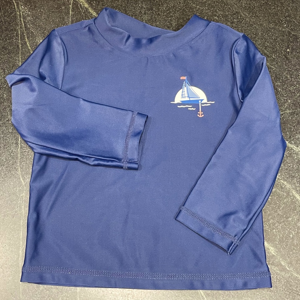 Carter’s Navy Blue Rash Guard Long Sleeve Swim Shirt for Baby Boy Size 18M
